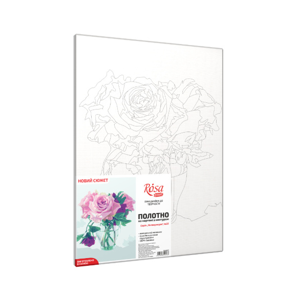 Полотно на картоне с контуром Натюрморт №35 30х40 хлопок акрил ROSA START