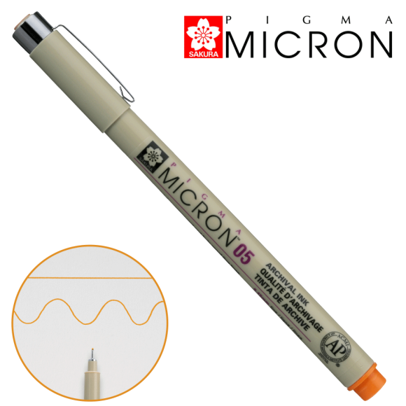 PIGMA MICRON liner (0.5), 0.45 mm Yellow, Sakura