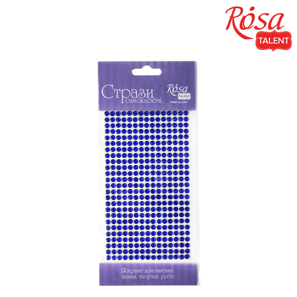 ROSA Talent Self-Adhesive Blue Rhinestones, 5mm, 375 pcs.