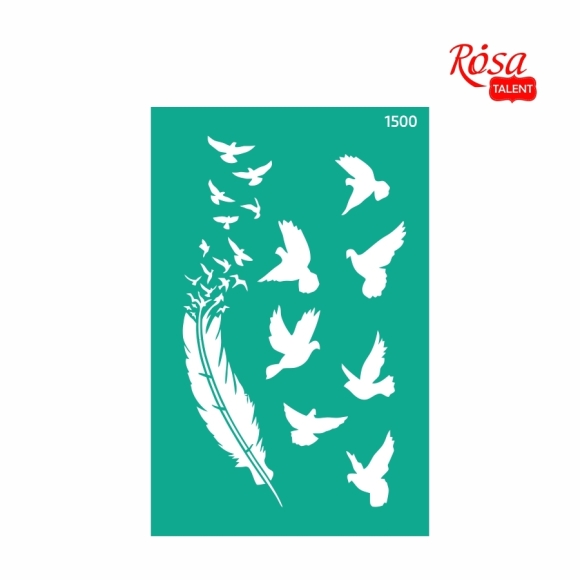 Reusable self-adhesive stencil #1500 Background 13x20cm Animals ROSA Talent Reusable self-adhesive stencil #1500 Background 13x20cm Animals ROSA Talent