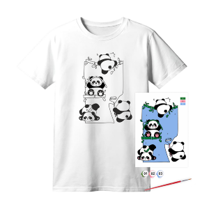 Набор футболка-раскраска Funny Рandas хлопок 100% размер XS ROSA Talent