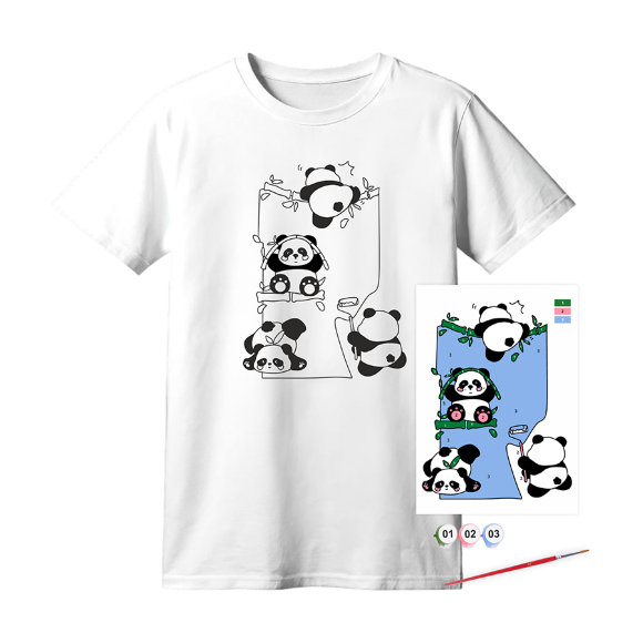 Набор футболка-раскраска Funny Рandas хлопок 100% размер XS ROSA Talent Набор футболка-раскраска Funny Рandas хлопок 100% размер XS ROSA Talent