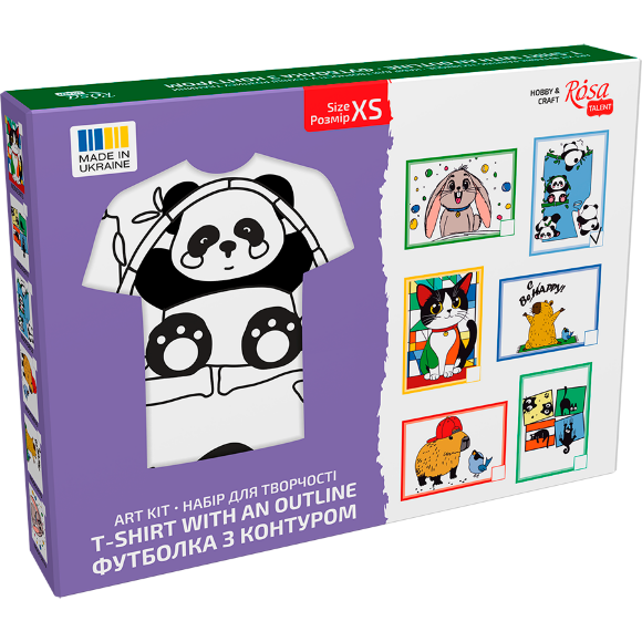 Набор футболка-раскраска Funny Рandas хлопок 100% размер XS ROSA Talent Набор футболка-раскраска Funny Рandas хлопок 100% размер XS ROSA Talent