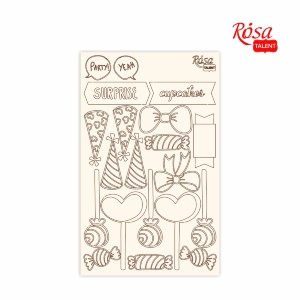 Чипборд Cake delicious 2 белый картон 12,8х20см