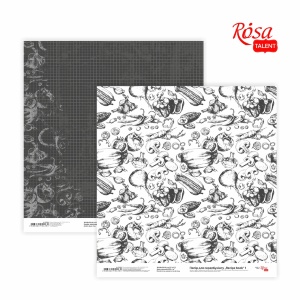 Бумага для скрапбукинга „Recipe book“ 1 двухсторонняя 30,48х30,48см 200г/м2 ROSA TALENT