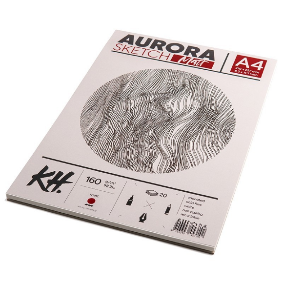 Склейка для рисунка Smooth & Matt А4 160 г/м2 20 л Aurora