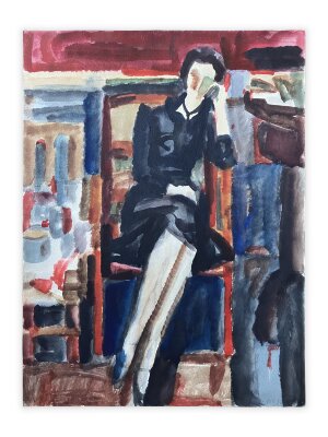 Акварель Дівчина у студії, художник Бухаров - продано Акварель Дівчина у студії, художник Бухаров - продано