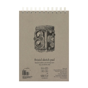 Альбом для эскизов на спирали А5 AUTHENTIC (Bristol) А5 (14,8х21 см) 185г/м2 30л белая и гладкая бумага SM-LT Art