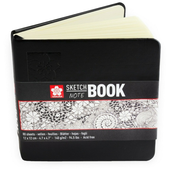Блокнот Sakura Sketch 12х12 см 140 г/м2 80 л кремово-белый Sakura