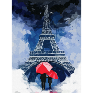 Полотно на картоне с контуром Города Париж 4 30х40 хлопок акрил ROSA START