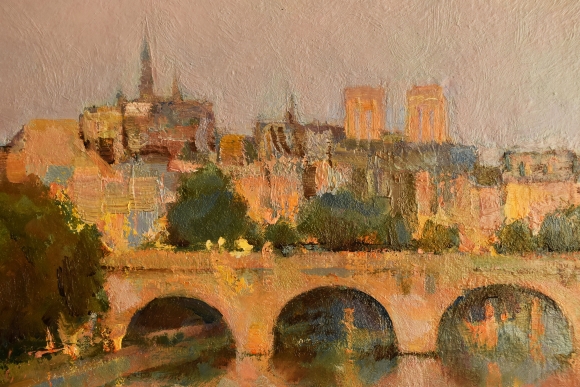 Painting The Night Lights of Paris, artist Volodymyr Kolesnyk