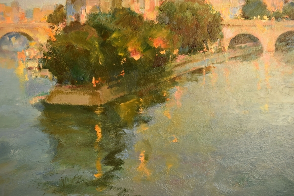 Painting The Night Lights of Paris, artist Volodymyr Kolesnyk
