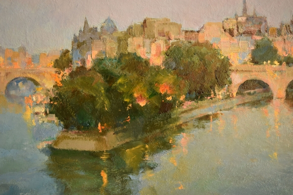 Painting The Night Lights of Paris, artist Volodymyr Kolesnyk