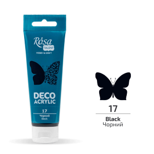 Акрил для декора Черный матовый (17) 75 мл ROSA Talent Акрил для декора Черный матовый (17) 75 мл ROSA Talent