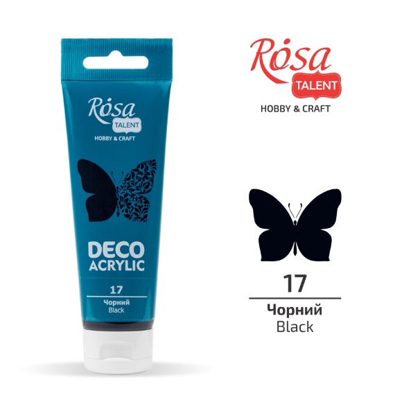 Акрил для декора Черный матовый (17) 75 мл ROSA Talent