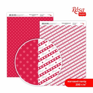 Бумага дизайнерская двусторонняя матовая„Love“ 7 21х29,7см 200г/м2 ROSA TALENT