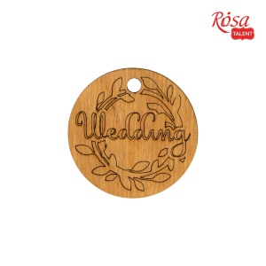 Мини-заготовка тег „Wedding“ фанера d4,5см 10шт ROSA TALENT