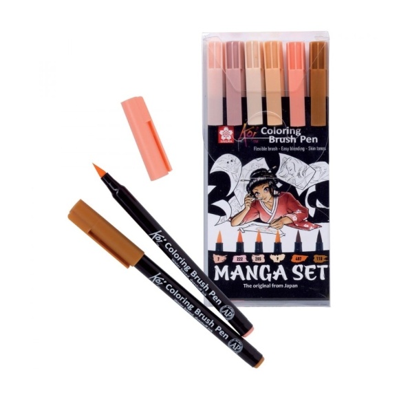 Набор маркеров KOI MANGA 6цв. Sakura Набор маркеров KOI MANGA 6цв. Sakura