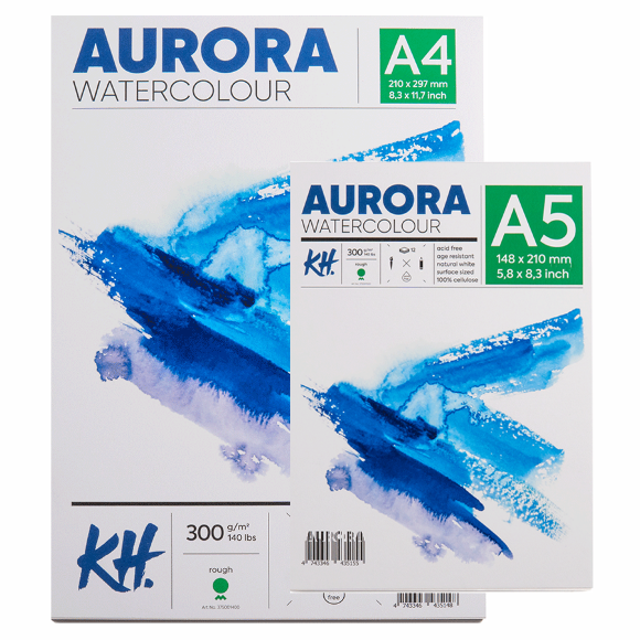 Альбом для акварели Watercolour 300г/м2 12 л Rough крупное зерно Aurora Альбом для акварели Watercolour 300г/м2 12 л Rough крупное зерно Aurora