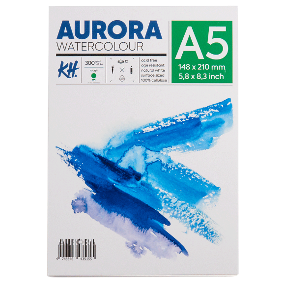 Альбом для акварели Watercolour 300г/м2 12 л Rough крупное зерно Aurora Альбом для акварели Watercolour 300г/м2 12 л Rough крупное зерно Aurora