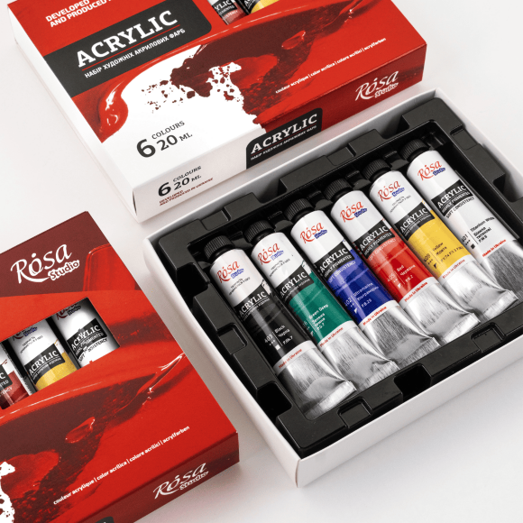 Набор акриловых красок 6х20мл ROSA Studio