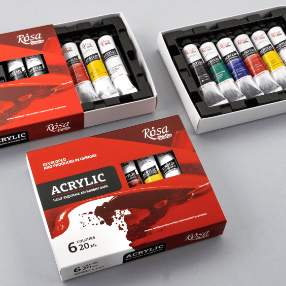 Набор акриловых красок 6х20мл ROSA Studio
