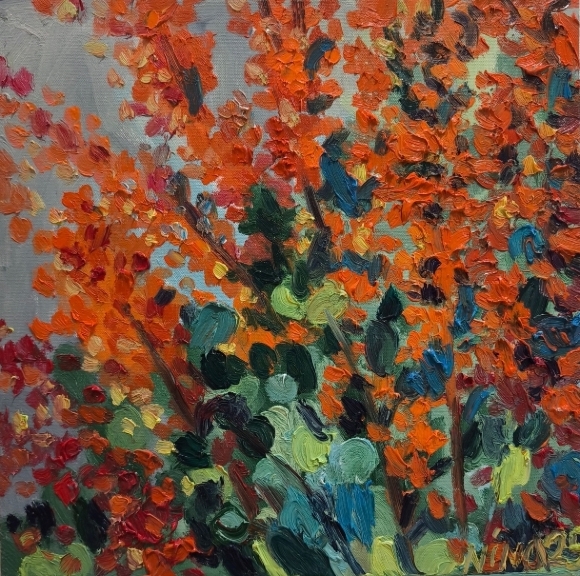Painting Bright Christmas, artist Nina Lytvyn