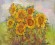 Painting Sunflowers in the field, artist Makarov Viktor