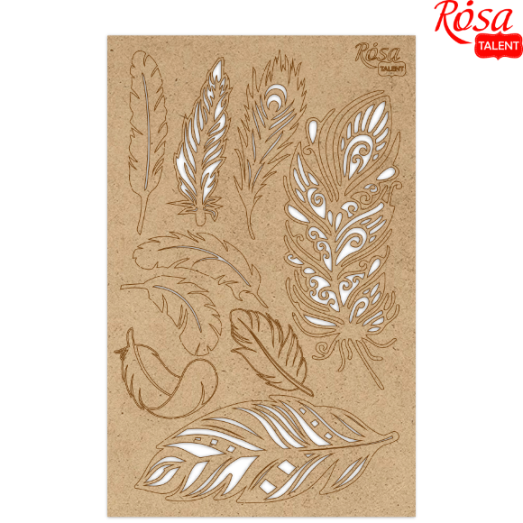 Chipboard for scrapbooking "Lace" 4 feathers fiberboard 12.8x20 cm ROSA TALENT