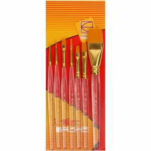 Набор кистей 7016 синтетика круглая/плоская/угловая/овальная 2/3/1/1шт KOLOS