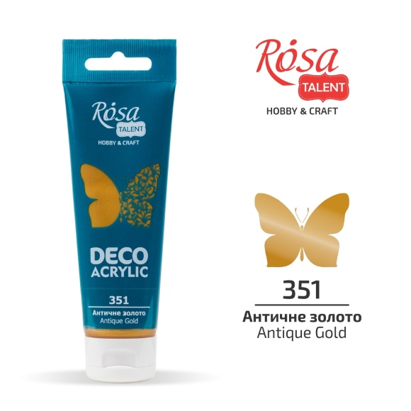 Акрил для декора, Золото (354), металлик, 75 мл, ROSA Talent