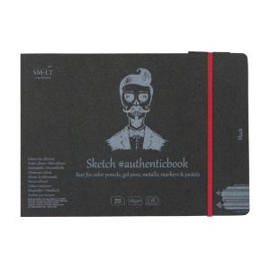 Альбом для рисунка AUTHENTIC А5 (24,5х17 6 см) 165г/м2 18л черная бумага SM-LT Art