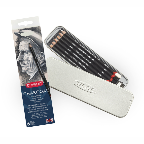 Набір вугільних олівців 6шт Derwent