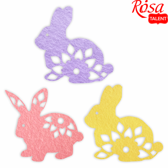 Набір фетрових заготовок „Кролики“ 2 8х7,5см-2шт 8х7,8см-4шт ROSA TALENT