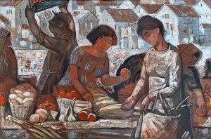 Картина «На базаре», художник Носань Владимир