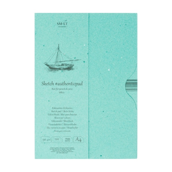 Склейка для эскизов в папке AUTHENTIC А4 90г/м2 120л белый цвет SM-LT Art