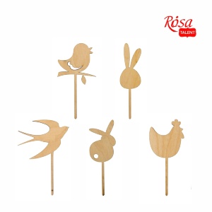 Набор заготовок Топеры "Пасха" 1 фанера h:12см 5шт ROSA TALENT