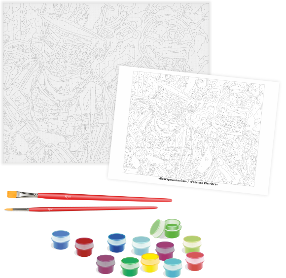 Картина по номерам "Бесстрашные воины" 35×45см ROSA START