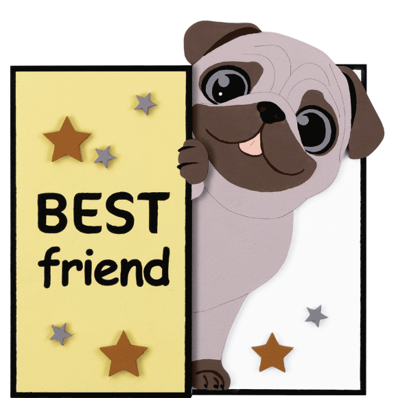 Набор картина 3D „Best Friend“ МДФ грунтованное 19х19см ROSA Talent