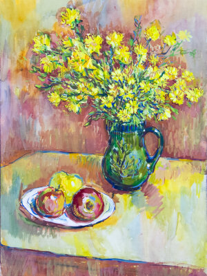 Watercolor Still life with apples, artist Kurilko Irina Watercolor Still life with apples, artist Kurilko Irina