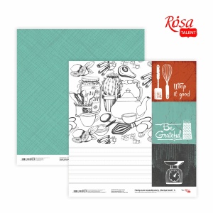 Бумага для скрапбукинга „Recipe book“ 4 двухсторонняя 30,48х30,48см 200г/м2 ROSA TALENT