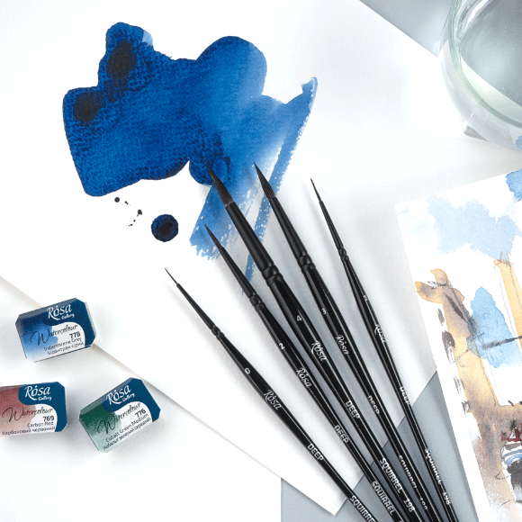 Кисть белка круглая DEEP 198 №0 короткая ручка ROSA