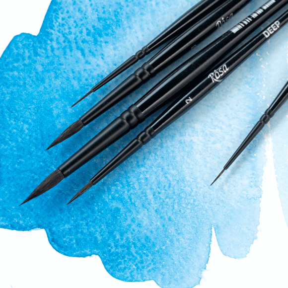 Кисть белка круглая DEEP 198 №0 короткая ручка ROSA