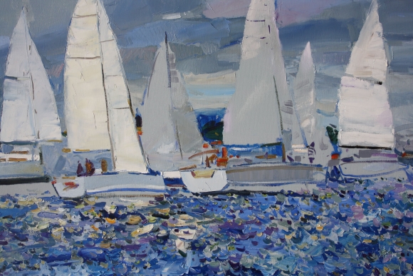 Картина Яхты в море, художник Дулин Егор