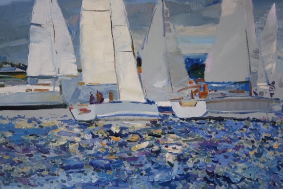 Картина Яхты в море, художник Дулин Егор