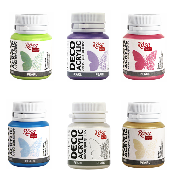 Акрил для декора Белый (72) перламутр 20 мл ROSA Talent
