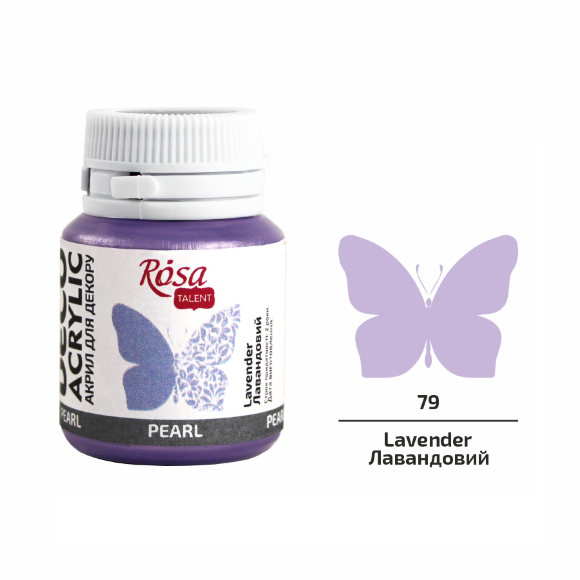 Акрил для декора Белый (72) перламутр 20 мл ROSA Talent