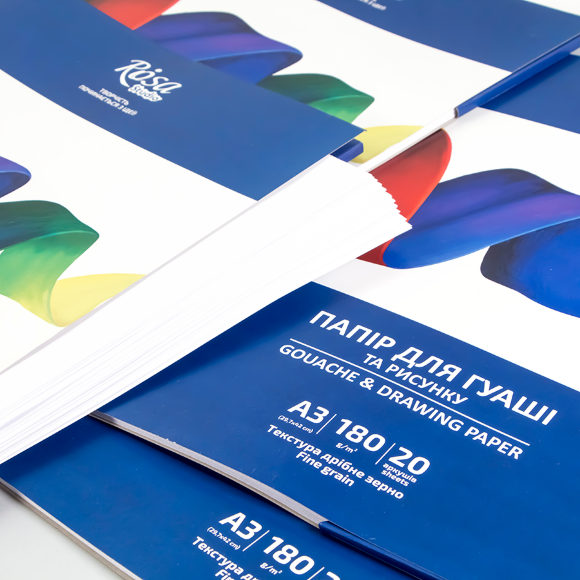 Папка для гуаши А3 (29,7х42см) 180г/м2 20л Мелкое зерно ROSA Studio Папка для гуаши А3 (29,7х42см) 180г/м2 20л Мелкое зерно ROSA Studio