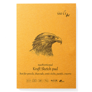 Блокнот-склейка для эскизов AUTHENTIC (Kraft) А4 90г/м2 60л коричневый SM-LT Art