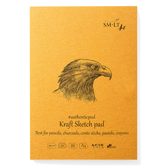 Блокнот-склейка для эскизов AUTHENTIC (Kraft) А4 90г/м2 60л коричневый SM-LT Art Блокнот-склейка для эскизов AUTHENTIC (Kraft) А4 90г/м2 60л коричневый SM-LT Art